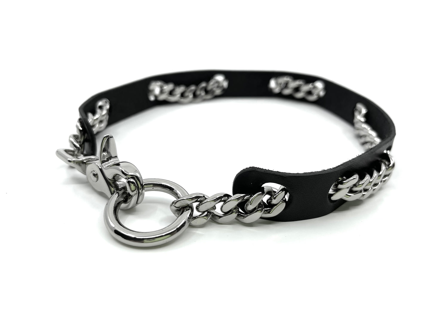 Leather Curb Chain Choker