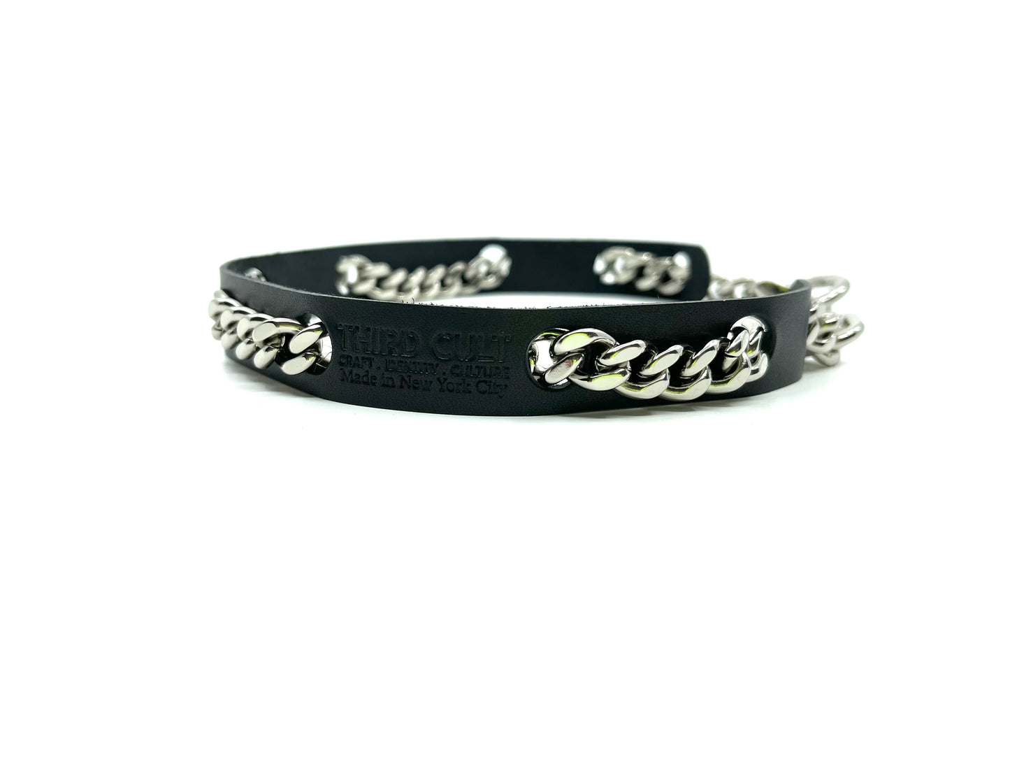 Leather Curb Chain Choker