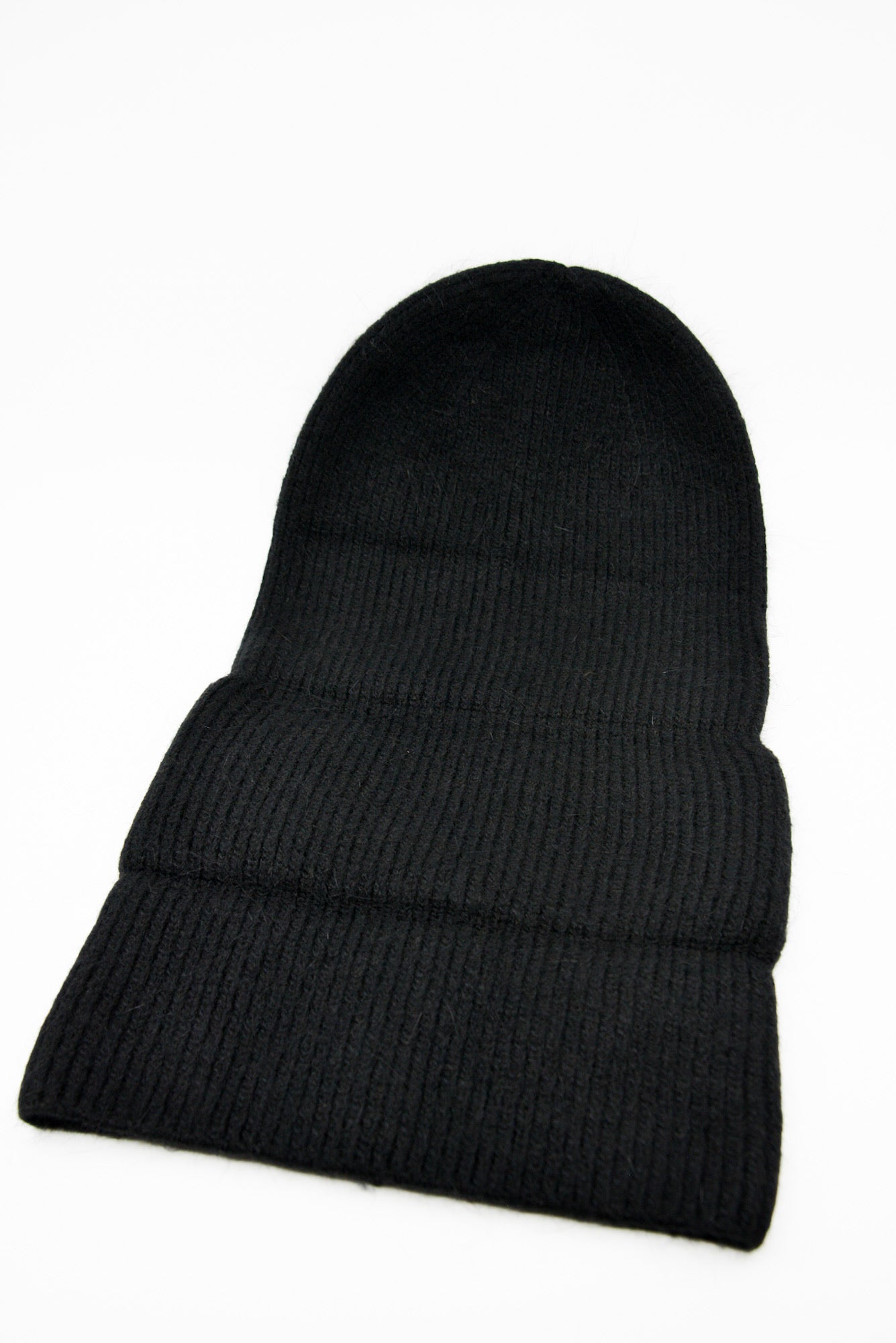 Angora Wool Beanie -Black