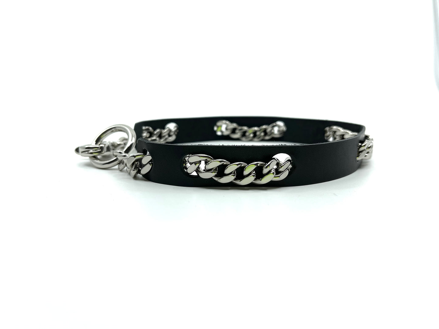 Leather Curb Chain Choker