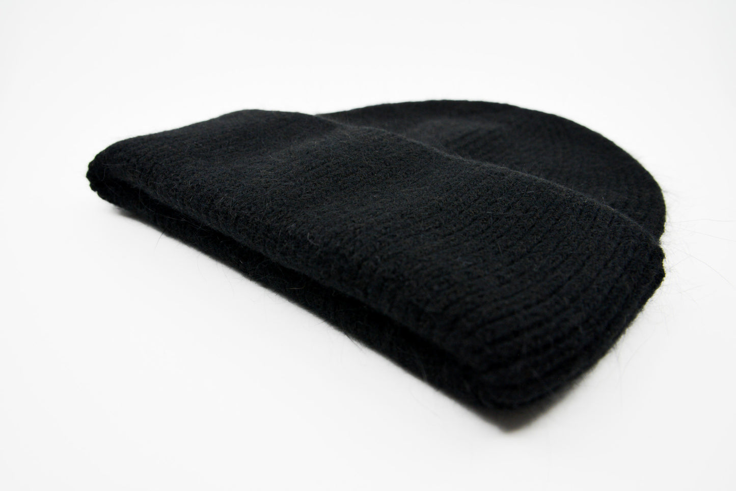 Angora Wool Beanie -Black