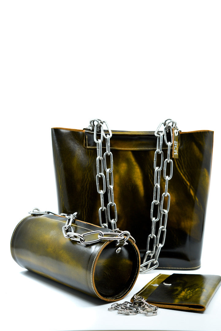 Chain Tote - Liquid Green