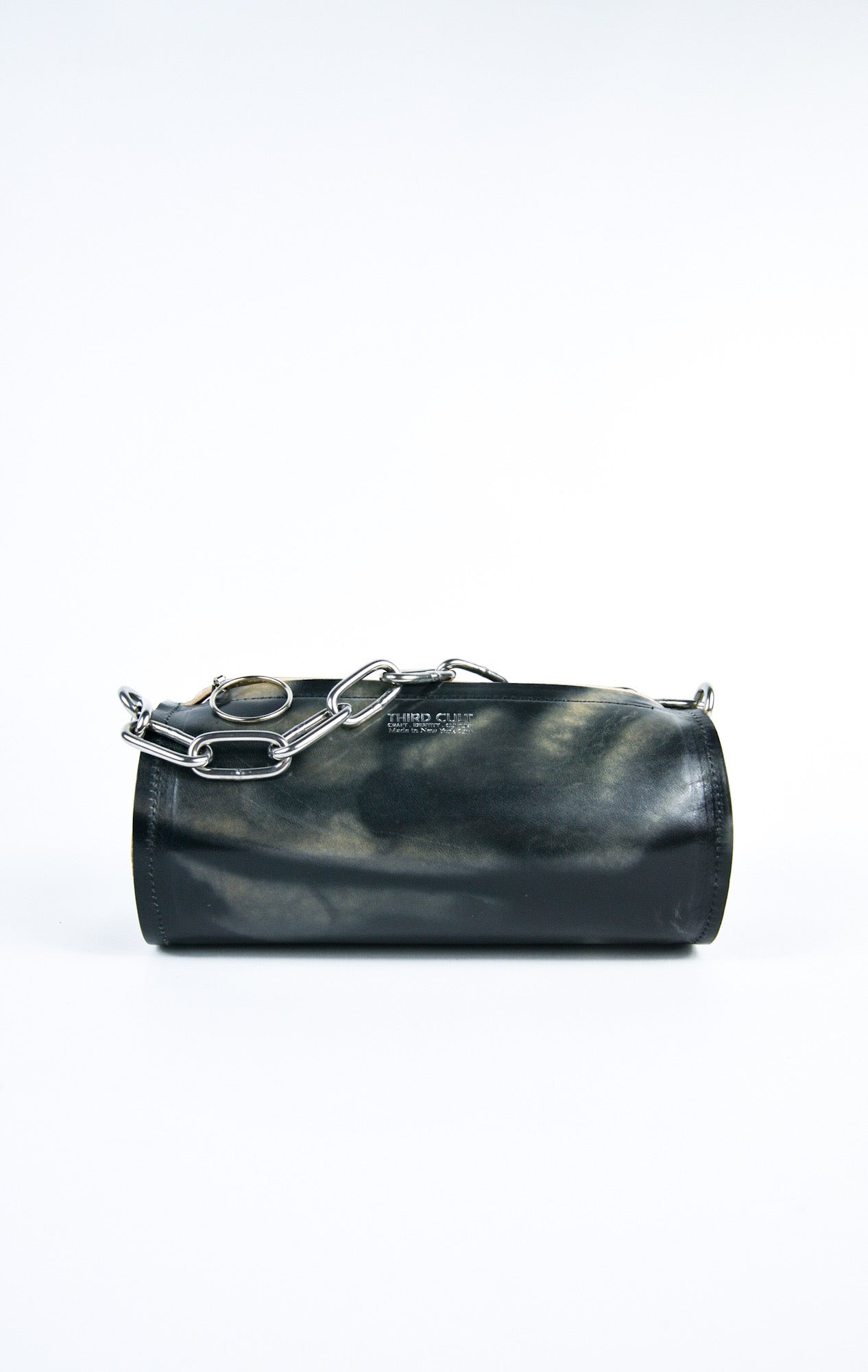 Black Leather Cylinder Mini Purse for Women, Small Barrel Bag Leather