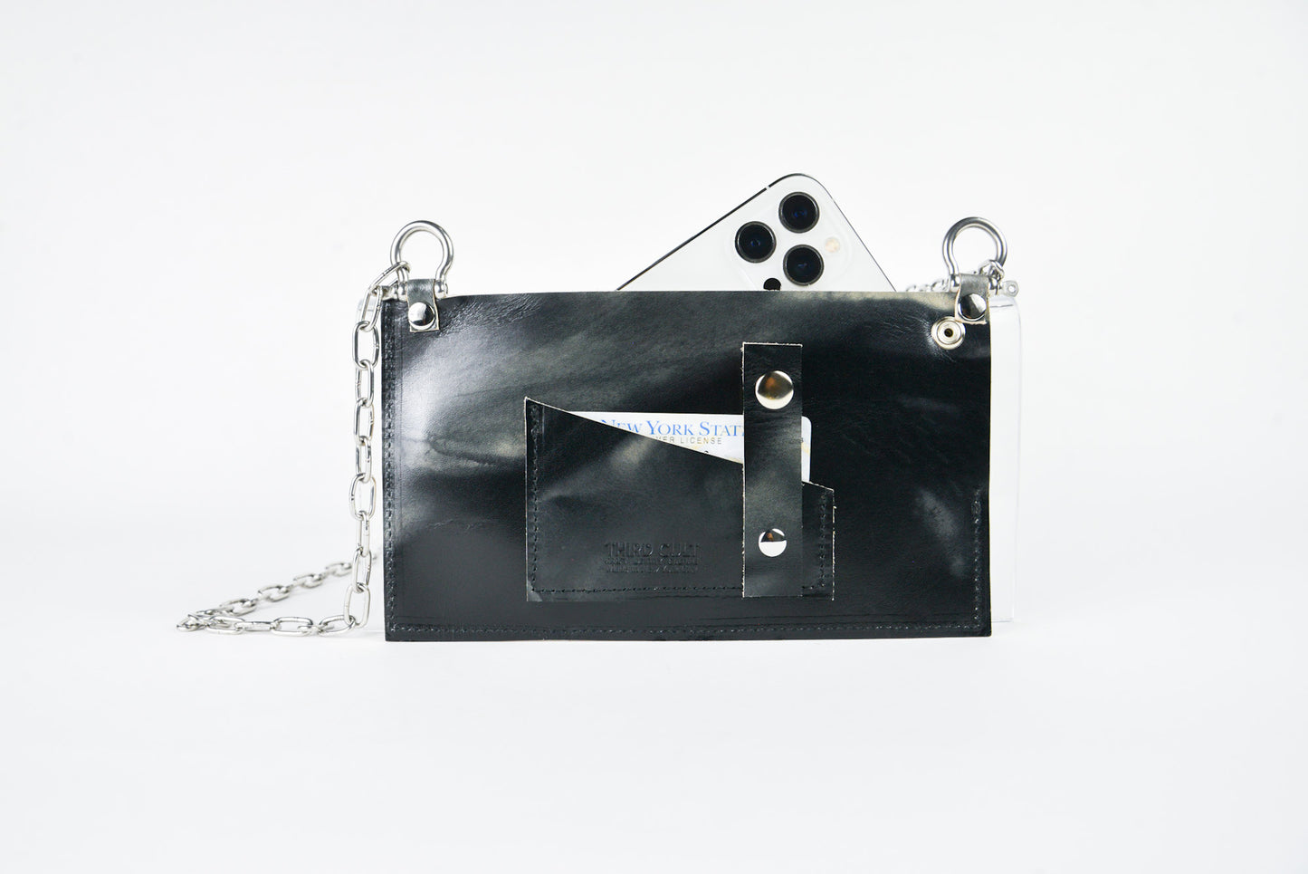 Crossbody Chain Pouch -Liquid Black